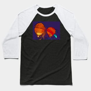 Night Glow Hot Air Balloons In Abstract Baseball T-Shirt